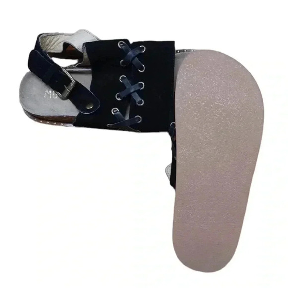 Anthropologie  Musse & Cloud Black Suede Sling Back Sandals Size 7 - Picture 3 of 12